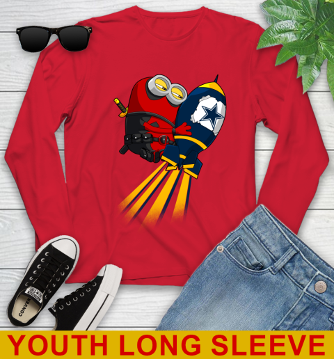 NFL Football Dallas Cowboys Deadpool Minion Marvel Shirt Youth Long Sleeve 11