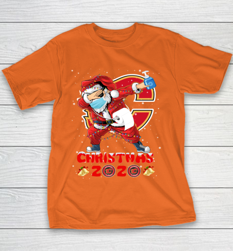 Calgary Flames Funny Santa Claus Dabbing Christmas 2020 NHL Youth T-Shirt 4