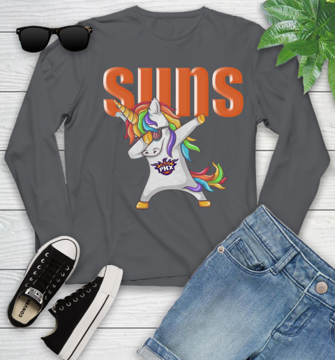 Phoenix Suns NBA Basketball Funny Unicorn Dabbing Sports Youth Long Sleeve 8
