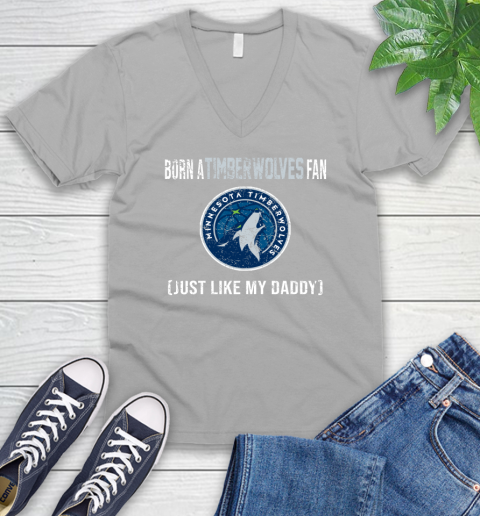 NBA Minnesota Timberwolves Loyal Fan Just Like My Daddy Basketball Shirt V-Neck T-Shirt 3