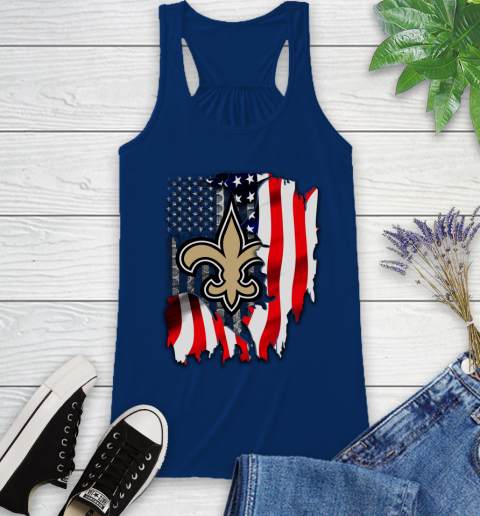 New Orleans Saints NFL Football American Flag Racerback Tank 8