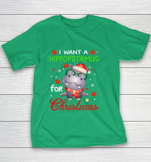I Want A Hippopotamus For Christmas Funny Hippo Gifts Youth T-Shirt 3