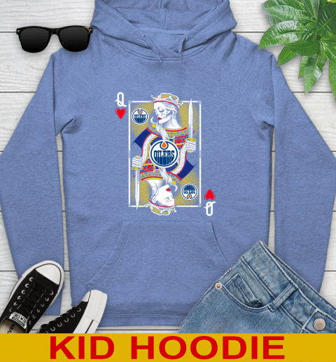 NHL Hockey Edmonton Oilers The Queen Of Hearts Card Shirt Youth Hoodie 12