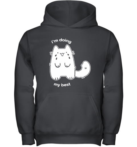 Fluffy Plusheen Cat I'm Doing My Best Youth Hoodie