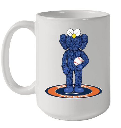 MLB Baseball Detroit Tigers Kaws Bff Blue Figure Shirt Ceramic Mug 15oz