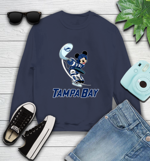 NHL Hockey Tampa Bay Lightning Cheerful Mickey Mouse Shirt Sweatshirt 3