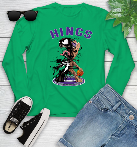 NBA Sacramento Kings Basketball Venom Groot Guardians Of The Galaxy Youth Long Sleeve 6