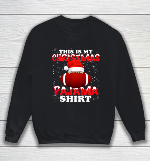 Football Christmas Gifts Santa Hat Funny Xmas Pajamas Sweatshirt