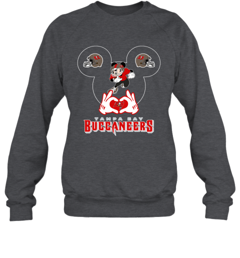 ilgp i love the buccaneers mickey mouse tampa bay buccaneers s sweatshirt 35 front dark heather