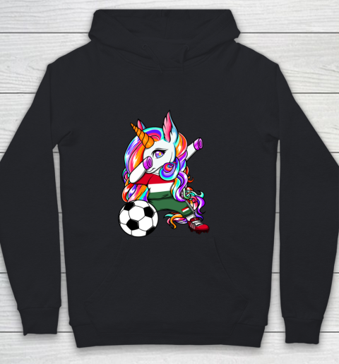 Dabbing Unicorn Hungary Soccer Fans Jersey Flag Football Youth Hoodie
