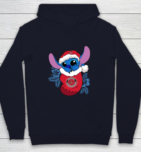 Arizona Diamondbacks Christmas Stitch In The Sock Funny Disney MLB Youth Hoodie 3