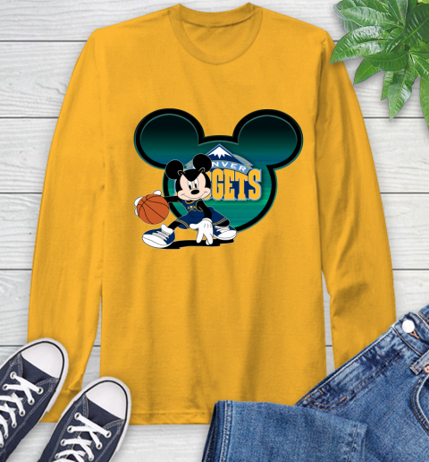 NBA Denver Nuggets Mickey Mouse Disney Basketball Long Sleeve T-Shirt 3
