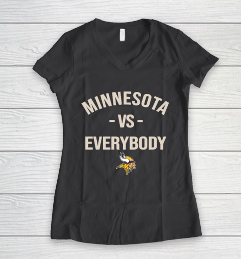 Minnesota Vikings Vs Everybody Women's V-Neck T-Shirt 6