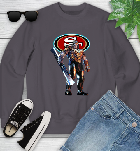 NFL Thanos Gauntlet Avengers Endgame Football San Francisco 49ers Youth Sweatshirt 6