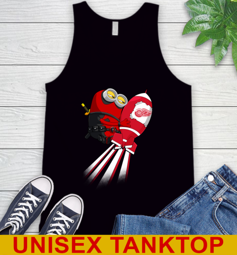 NHL Hockey Detroit Red Wings Deadpool Minion Marvel Shirt Tank Top