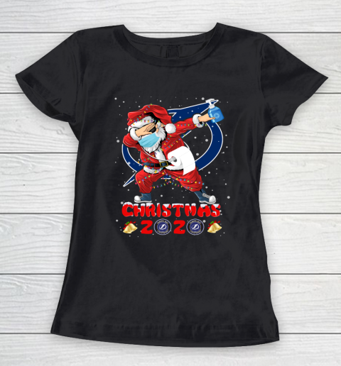 Tampa Bay Lightning Funny Santa Claus Dabbing Christmas 2020 NHL Women's T-Shirt