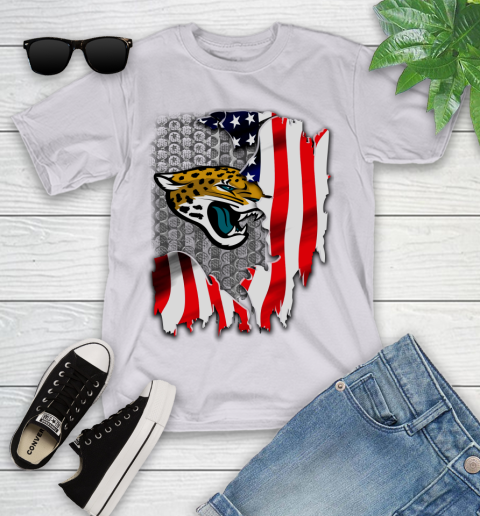 Jacksonville Jaguars NFL Football American Flag Youth T-Shirt 4