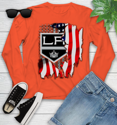 Los Angeles Kings NHL Hockey American Flag Youth Long Sleeve 3