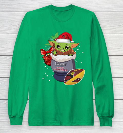Arizona Cardinals Christmas Baby Yoda Star Wars Funny Happy NFL Long Sleeve T-Shirt 7
