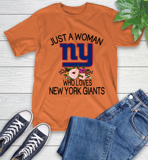 NFL Just A Woman Who Loves New York Giants Football Sports T-Shirt 3