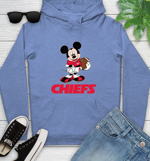 NFL Football Kansas City Chiefs Cheerful Mickey Mouse Shirt Youth Hoodie 11