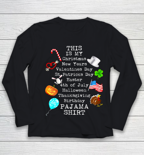 Funny Christmas New Year Birthday Valentine 10 holidays in 1 Youth Long Sleeve