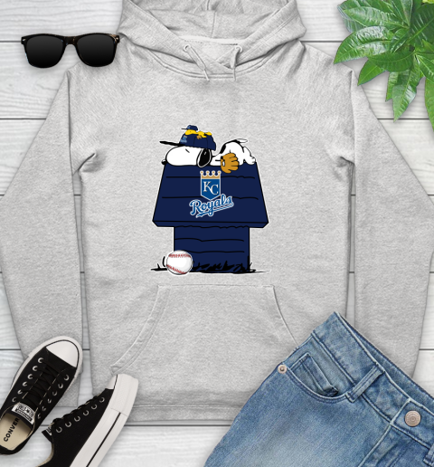 MLB Kansas City Royals Snoopy Woodstock The Peanuts Movie Baseball T Shirt Youth Hoodie