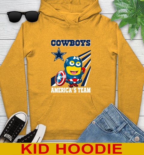 NFL Football Dallas Cowboys Captain America Marvel Avengers Minion Shirt Youth Hoodie 2
