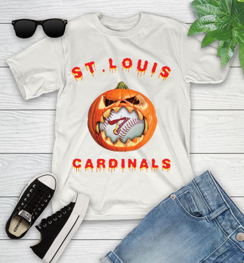 MLB St.Louis Cardinals Halloween Pumpkin Baseball Sports Youth T-Shirt