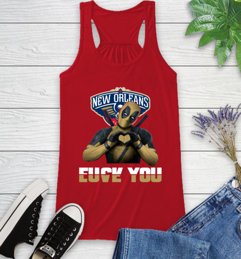 NBA New Orleans Pelicans Deadpool Love You Fuck You Basketball Sports Racerback Tank 5