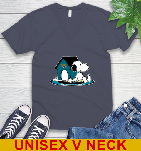 NFL Football Jacksonville Jaguars Snoopy The Peanuts Movie Shirt V-Neck T-Shirt 8