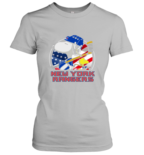 New York Ranger Ice Hockey Snoopy And Woodstock NHL Women's T-Shirt