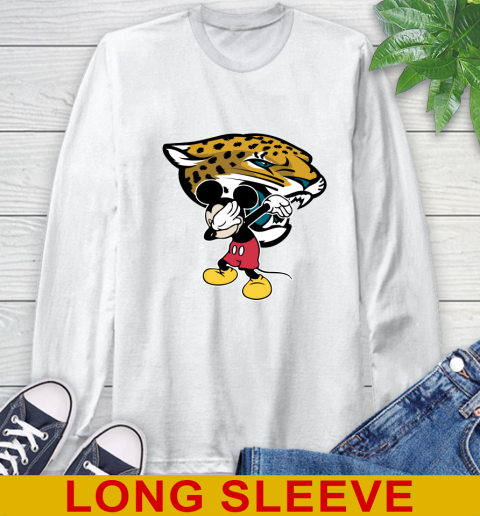 Jacksonville Jaguars NFL Football Dabbing Mickey Disney Sports Long Sleeve T-Shirt