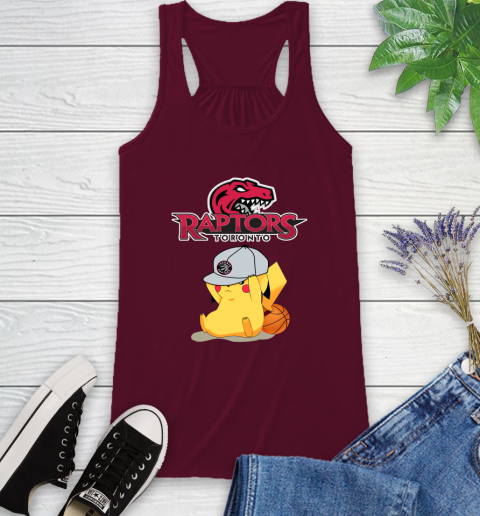 NBA Pikachu Basketball Sports Toronto Raptors Racerback Tank 3