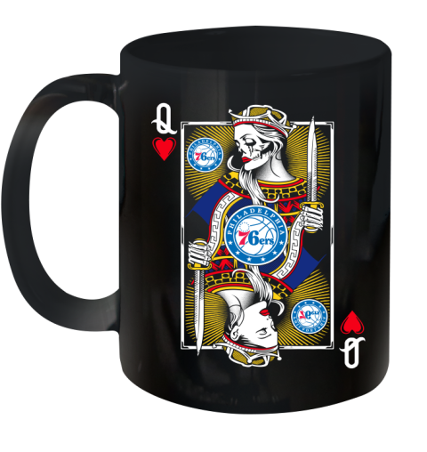 NBA Basketball Philadelphia 76ers The Queen Of Hearts Card Shirt Ceramic Mug 11oz