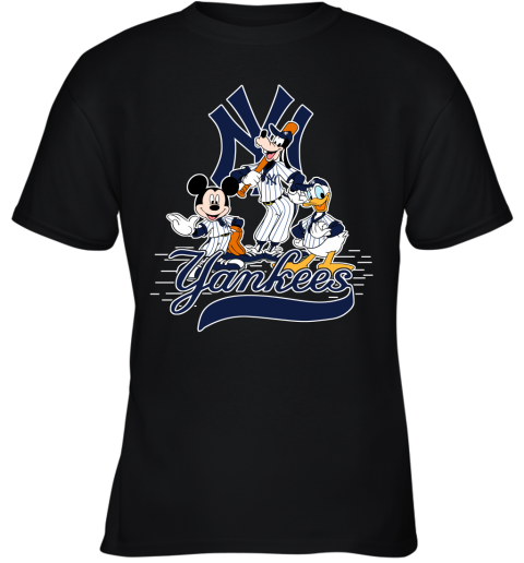 MLB New York Yankees Mickey Mouse Donald Duck Goofy Baseball T Shirt Youth  T-Shirt