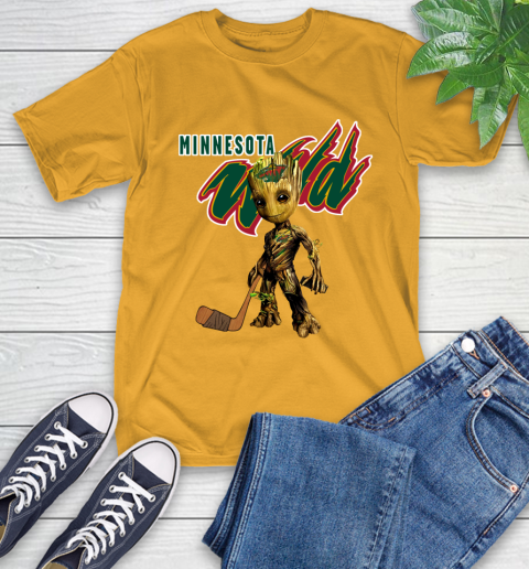 Minnesota Wild NHL Hockey Groot Marvel Guardians Of The Galaxy T-Shirt 3