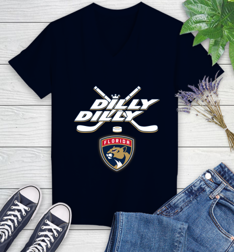NHL Florida Panthers Dilly Dilly Hockey Sports Women's V-Neck T-Shirt 3