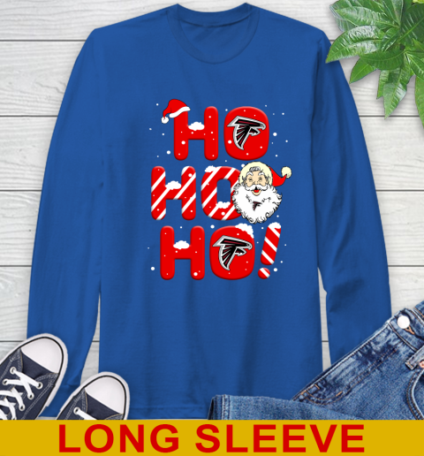 Atlanta Falcons NFL Football Ho Ho Ho Santa Claus Merry Christmas Shirt Long Sleeve T-Shirt 11