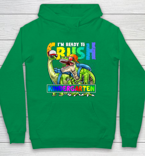 Next Level t shirts I m Ready To Crush Kindergarten T Rex Dino Holding Pencil Back To School Youth Hoodie 4