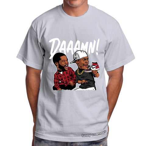 Air Jordan 1 Bred Toe Matching Sneaker Shirt Daaamn Meme Red Black And White Sneaker Cardinal Tshirt