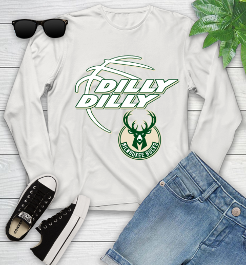 NBA Milwaukee Bucks Dilly Dilly Basketball Sports Youth Long Sleeve 12