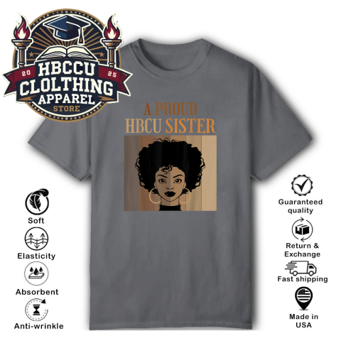 r6se a proud hbcu sister classic t shirt 2 front charcoal HBCU Clothing Apparel