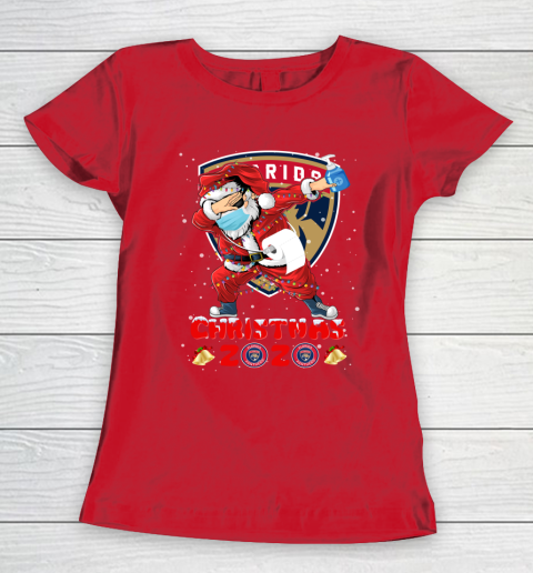 Florida Panthers Funny Santa Claus Dabbing Christmas 2020 NHL Women's T-Shirt 9