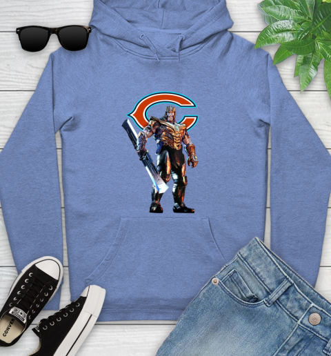 NFL Thanos Gauntlet Avengers Endgame Football Chicago Bears Youth Hoodie 12