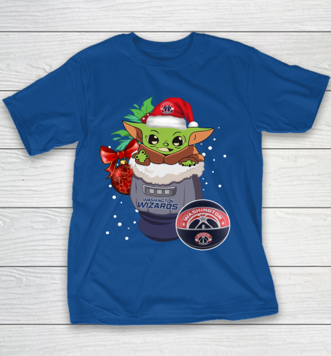 Washington Wizards Christmas Baby Yoda Star Wars Funny Happy NBA Youth T-Shirt 8