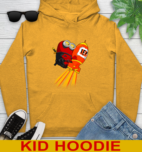 NFL Football Cincinnati Bengals Deadpool Minion Marvel Shirt Youth Hoodie 2