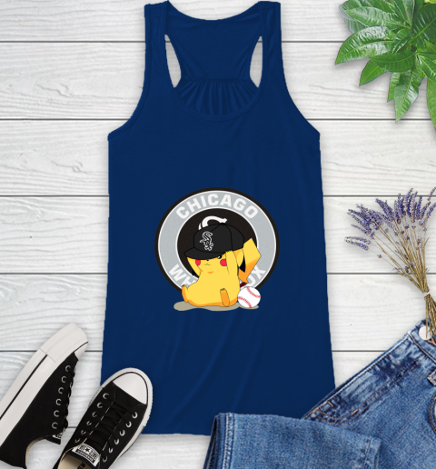 MLB Pikachu Baseball Sports Chicago White Sox Racerback Tank 9