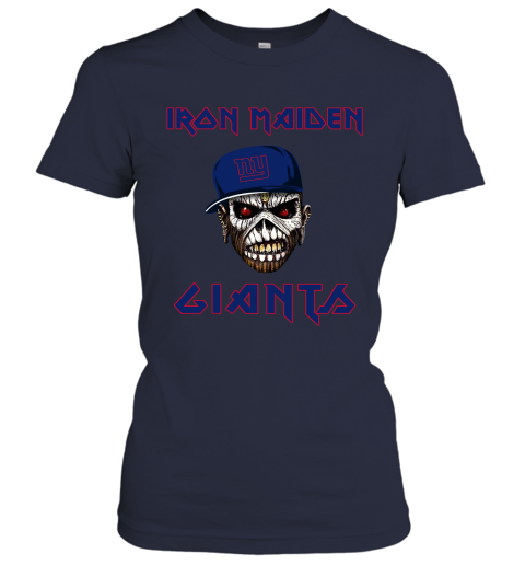 NFL New York Giants Iron Maiden Rock Band Music Football Sports r1VUB0tNGoZ ladies t shirt 20 95 151514 front navy