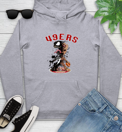 NFL San Francisco 49ers Football Venom Groot Guardians Of The Galaxy Youth Hoodie 6